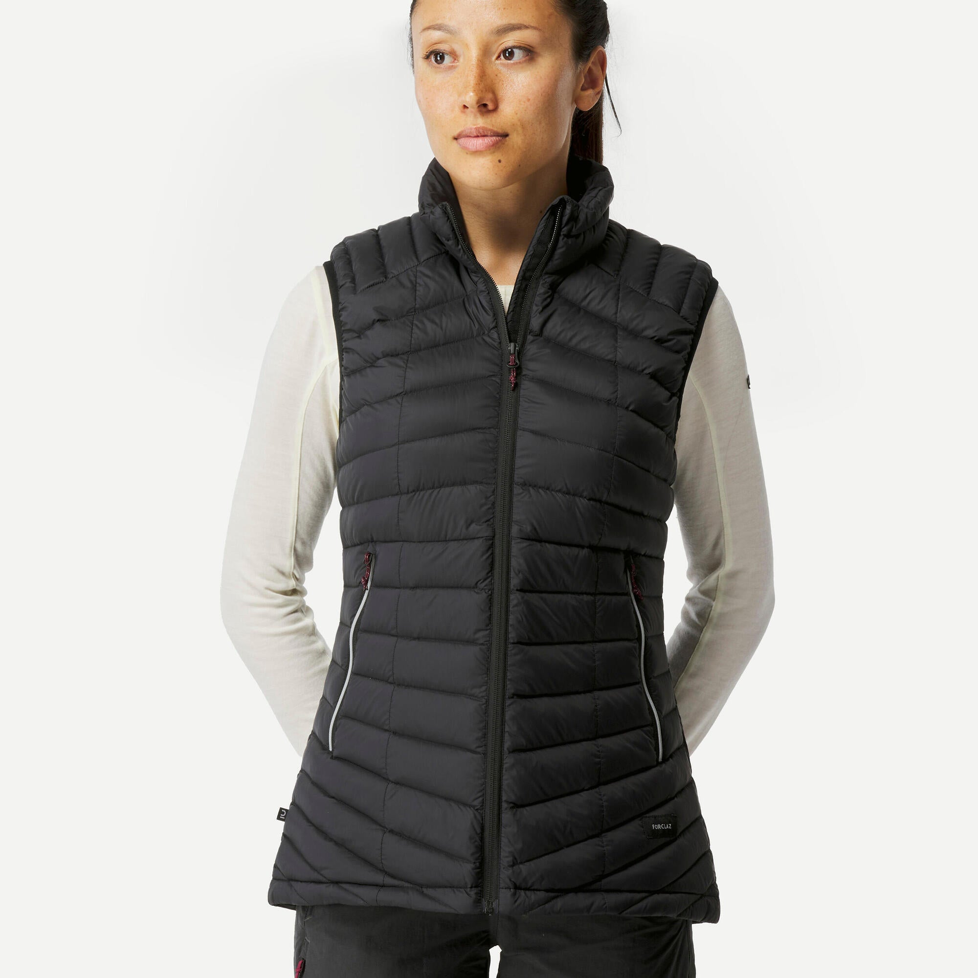 Forclaz Women's MT100 Down Puffer Vest - Lightweight Warm Winter Jacket for Hiking, Camping & Outdoor Activities