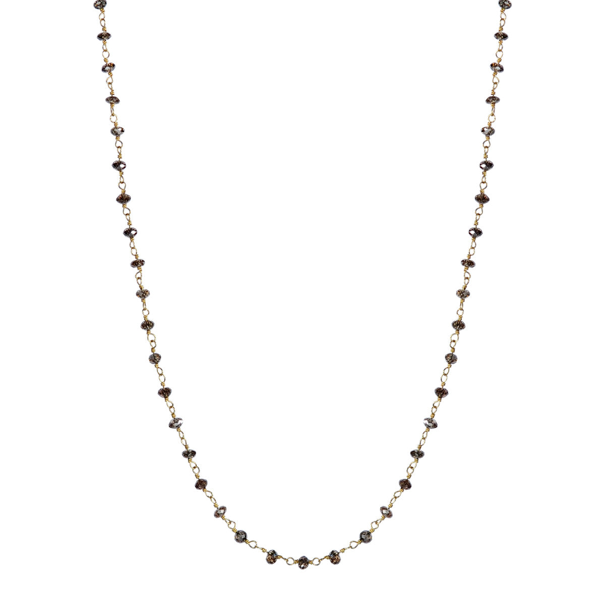 18K Gold Fine Brown Diamond Necklace for Women - Elegant Layering Chain Jewelry for Daily Wear & Special Occasions