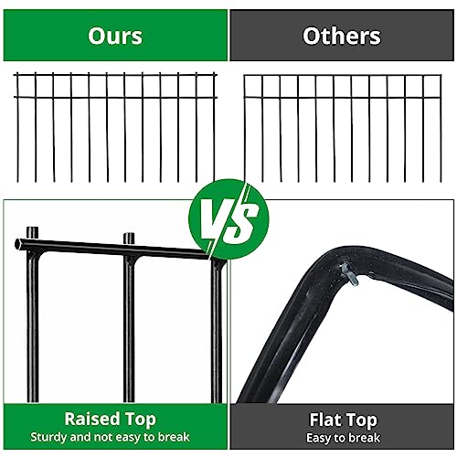 GARVEE 24x15 Inch No Dig Metal Garden Fence - 10 Pack Rustproof Animal Barrier for Dogs, Rabbits & Small Pets | Perfect for Yard, Flower Beds & Vegetable Gardens Protection