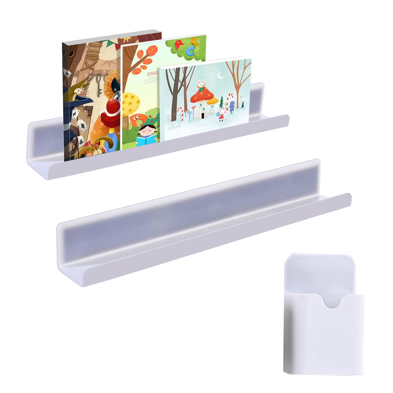 2 Pack Magnetic Bookshelf for Whiteboard - Reusable Classroom Organizer, Teacher Whiteboard Shelf & Kitchen Spice Rack for Refrigerator - Perfect for Classroom Storage & Home Kitchen Organization