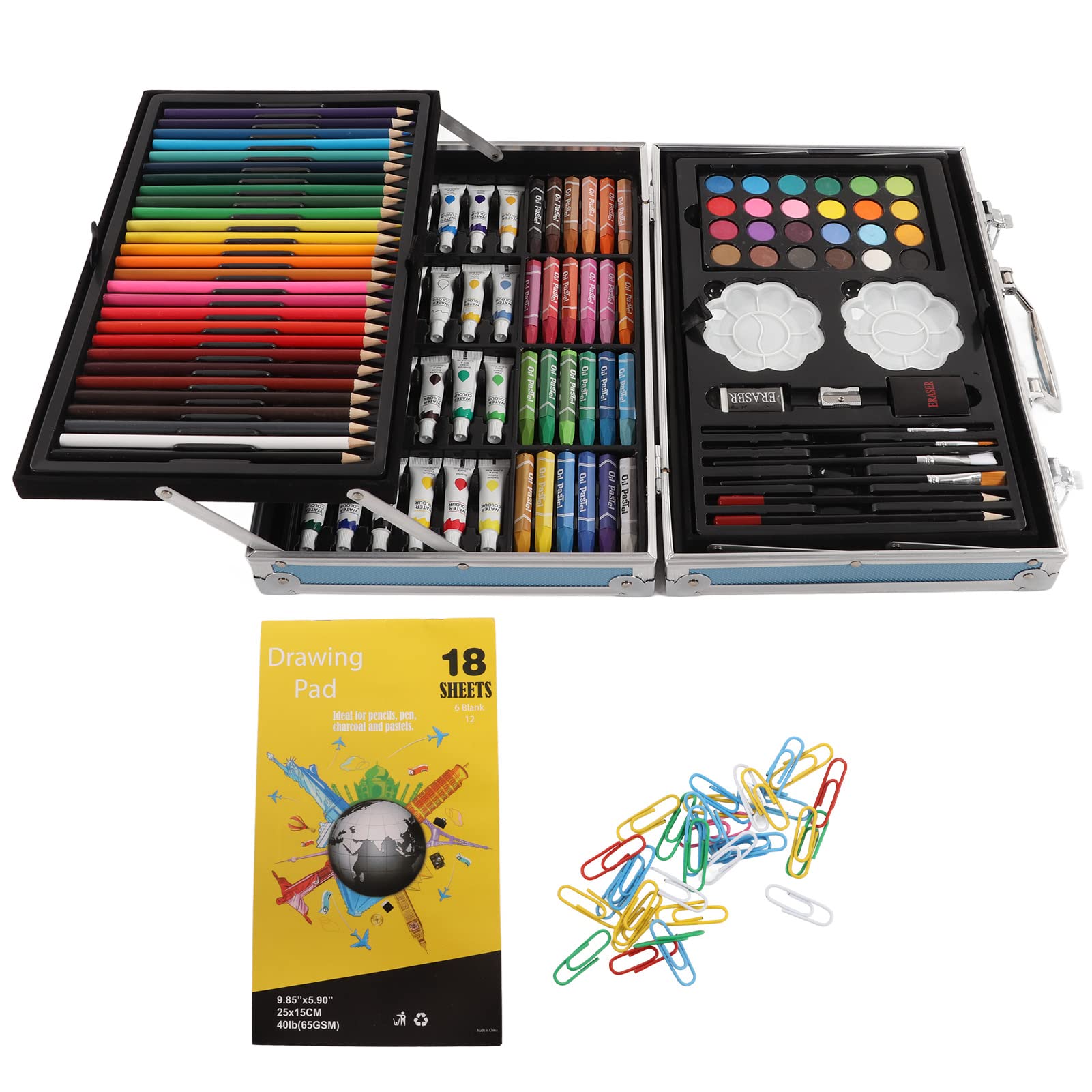Premium Kids Drawing Supplies Set - 72 Colored Pencils for Watercolor & Oil Painting | Complete Variety in Exquisite Aluminum Case | Perfect for Sketching, Art Class & Creative Gift