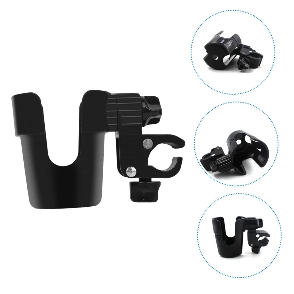 VICASKY 5-Pack Black ABS Bottle Holder for Bikes, Strollers & Cruisers - Secure Water Bottle & Milk Cup Storage for Cycling, Walking & Outdoor Activities