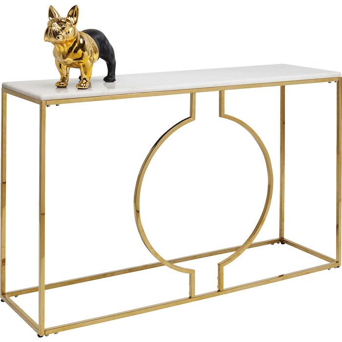 Gold Console Table Miami Loft Style 120cm - Modern Entryway Sofa Table for Living Room, Hallway & Bedroom Decor