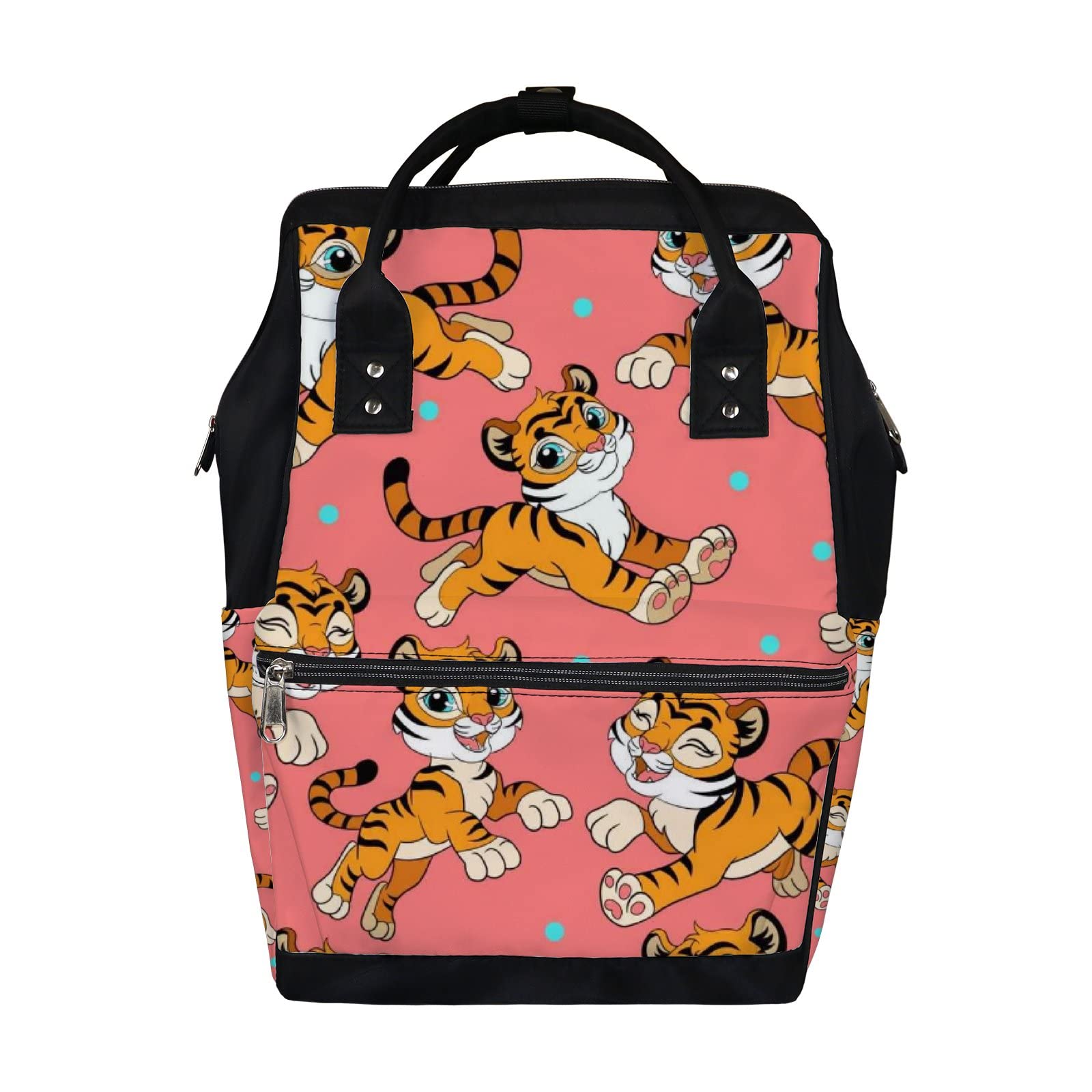 Waterproof Kawaii Yellow Tiger Diaper Backpack - Large Capacity Baby Nappy Changing Bag with Laptop Compartment | Durable Travel Backpack for Women & Men | Perfect for Daycare, Family Outings and Business Trips