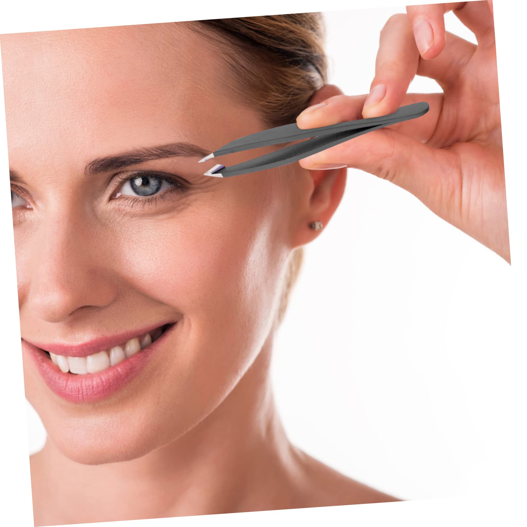20 Pcs Mini Eyebrow Clips - Professional Eyebrow Makeup & Facial Hair Removal Tools - Black PU Brow Tweezers for Ingrown Hair Removal & Beading Supplies - Perfect for Salon, Home Use & DIY Beauty Care