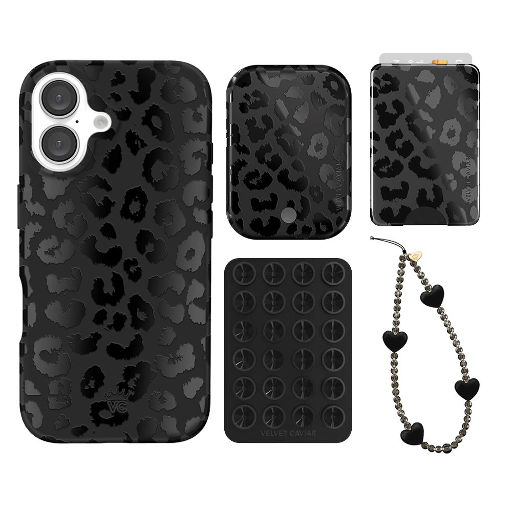 Black Leopard Print iPhone Case with Wallet Holder - Stylish & Functional Phone Accessory for Women & Men | Perfect for Everyday Use, Travel & Shopping