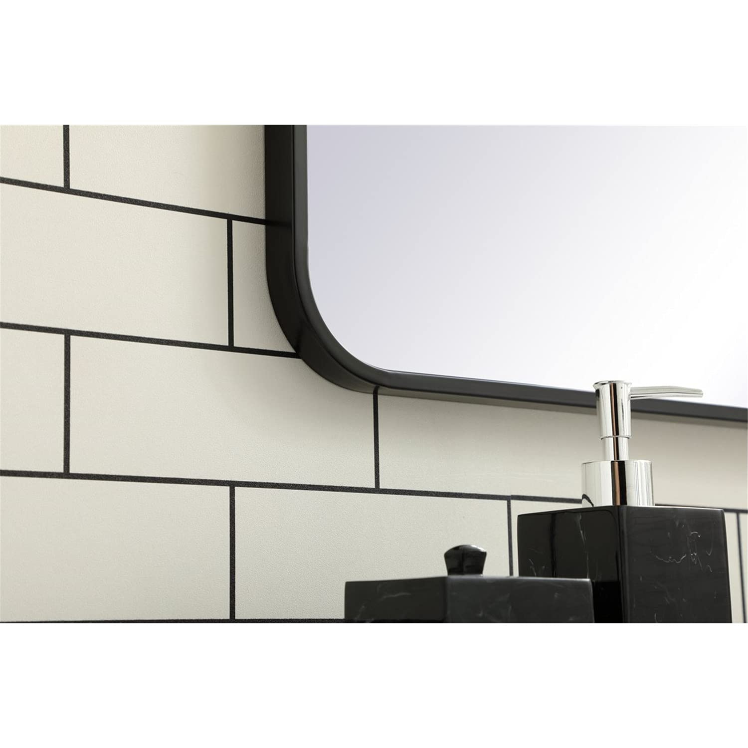 Black Rectangular Metal Mirror 30x36 - Elegant Home Decor for Living Room & Bedroom