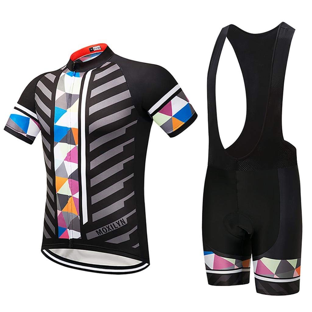 Men's Cycling Jersey & Bib Shorts Set - Quick-Dry, Full-Zip Road Bike Clothing Kit for Mountain & Commuter Biking | Perfect for Training, Racing & Outdoor Adventures