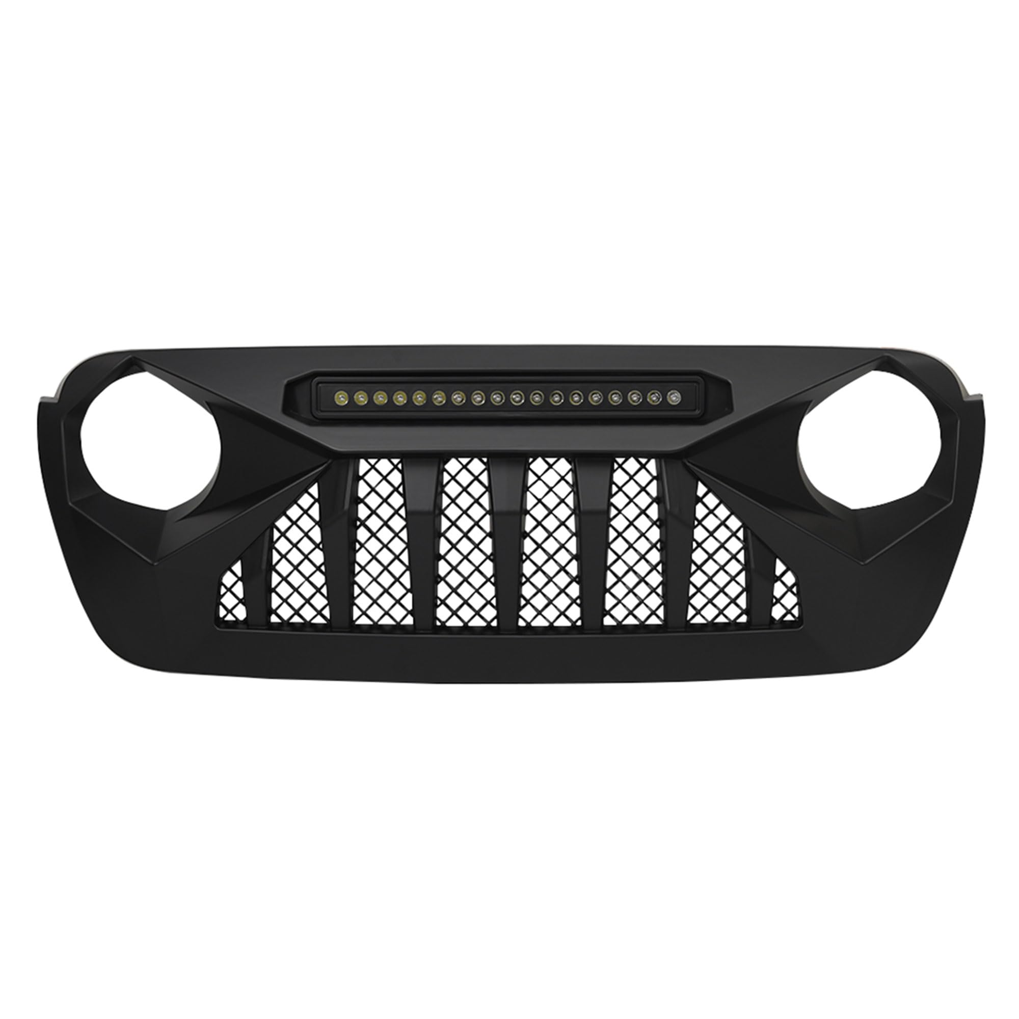 2018-2021 Jeep Wrangler JL & Gladiator JT LED Demon Grille - Matte Black Off-Road Grill with Lights (Non-Trailcam) | Upgrade for Truck & SUV Off-Roading Adventures