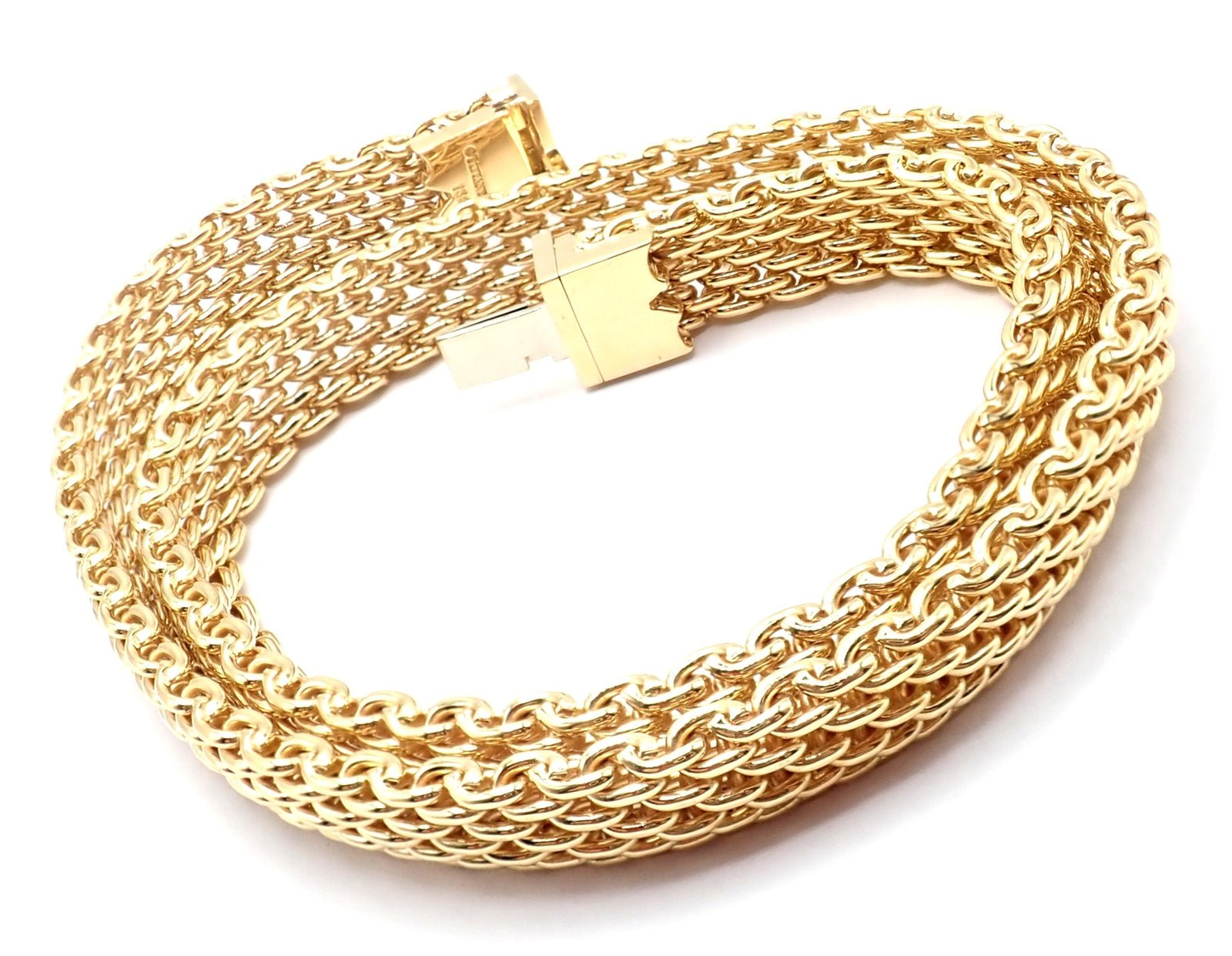 Authentic Tiffany & Co 18K Yellow Gold Somerset Mesh Heavy Necklace 89.3g | Luxury Jewelry for Women, Perfect for Weddings, Anniversaries & Special Occasions