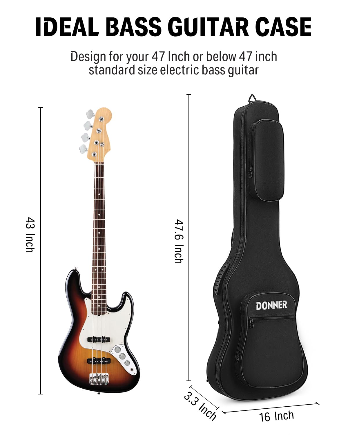 Donner Guitar Case - Durable & Lightweight Hard Shell Case for Acoustic & Electric Guitars - Perfect for Travel, Gigging & Home Storage