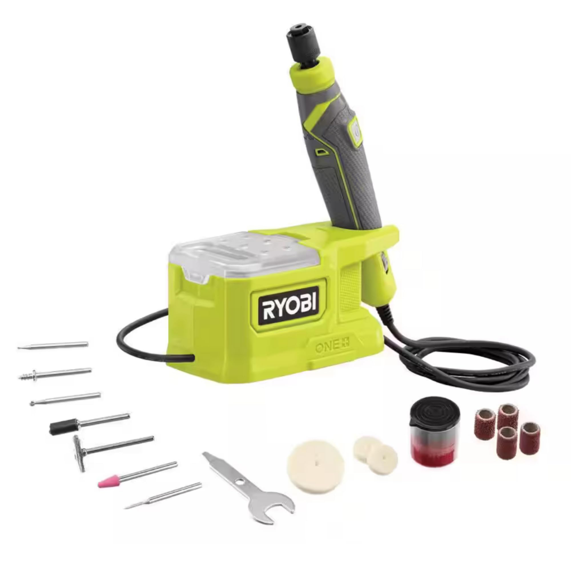 Ryobi 18V Cordless Rotary Tool Kit with 37-Piece Accessory Set, 1.5Ah Battery & Charger - Ideal for DIY Crafts, Wood Carving, Metal Engraving & Home Repair Projects
