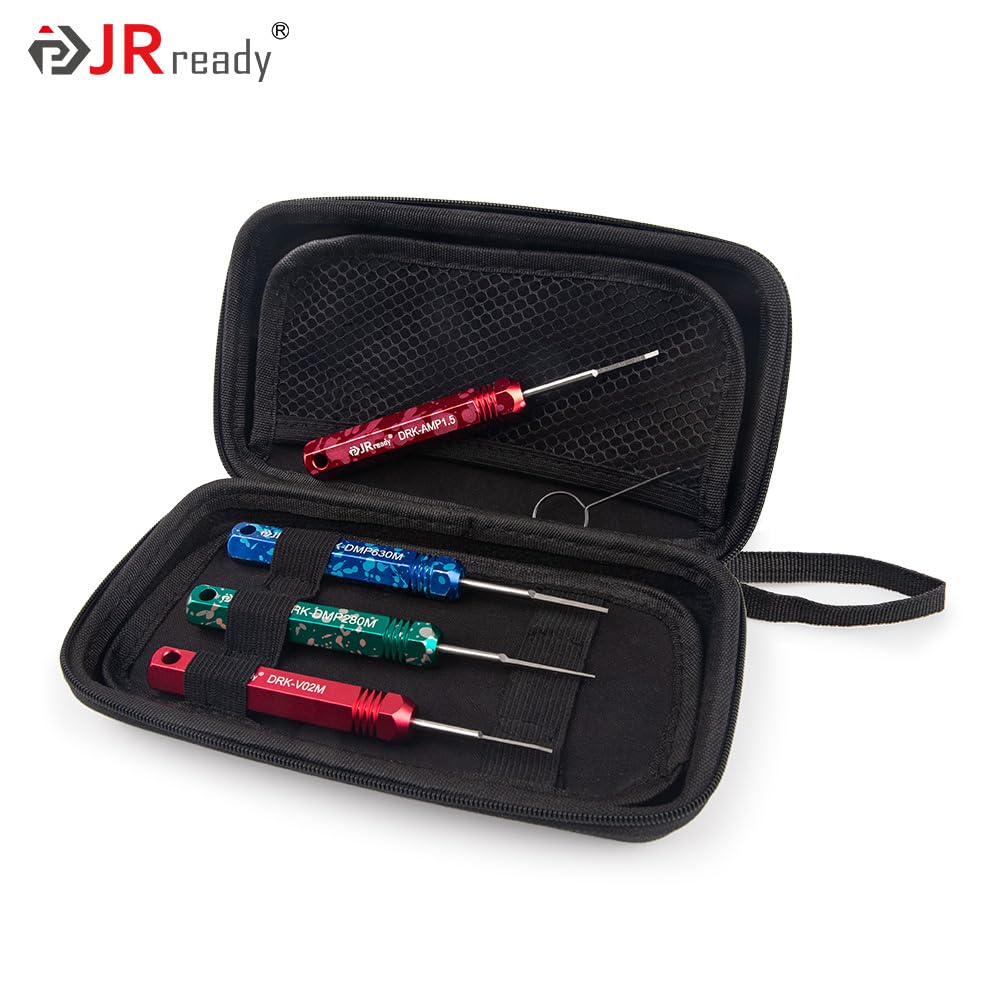 JRready ST5234 Pin Extractor Tool Kit - AMP Super Seal 1.5/Metri Pack 150,280/TE 968880,968849/JST Connector Removal Set - 5PCS Automotive Wire Terminal Tools for Male & Female Sealed Connectors | Perfect for Car Wiring Repairs, Electrical Maintenance & DIY Automotive Projects