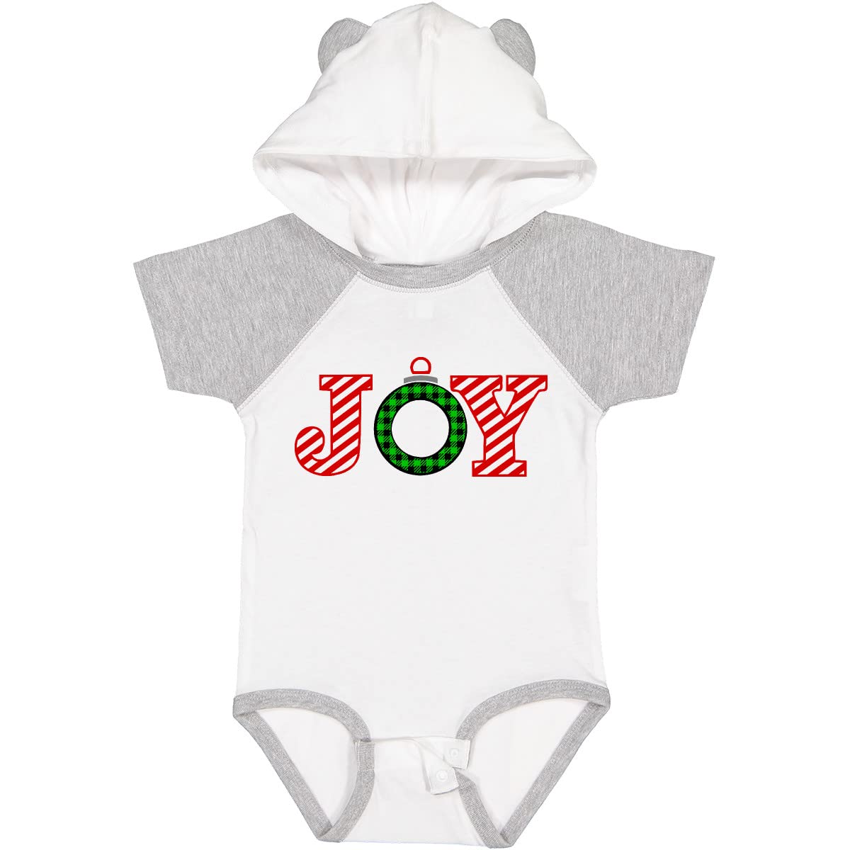 Inktastic Joy Christmas Ornament Baby Bodysuit with Candy Cane Stripes - Perfect Holiday Outfit for Infants & Festive Family Photos
