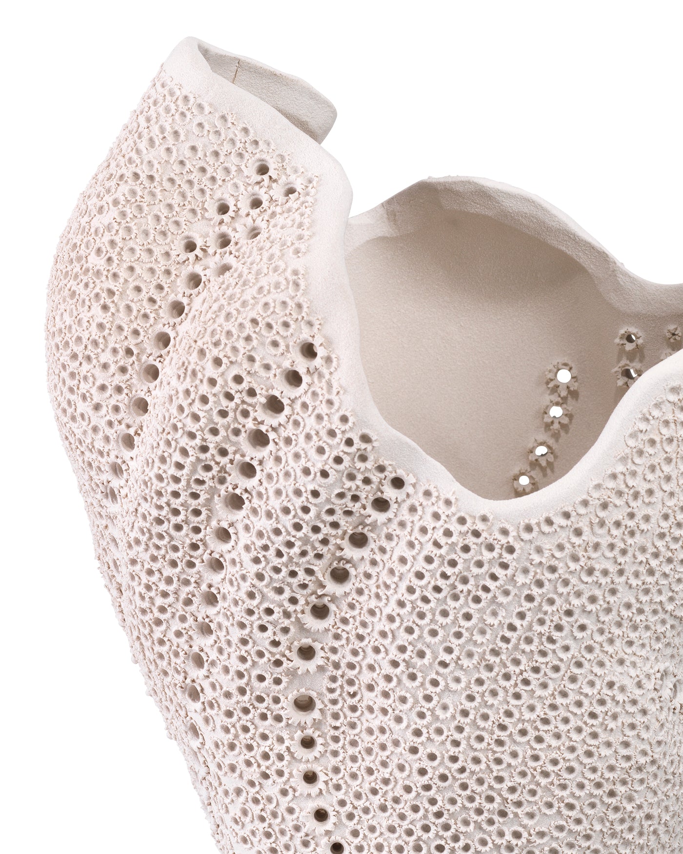 Eclipse Vase - Modern White Ceramic Flower Vase for Home Decor, Wedding Centerpieces & Office Desk Decorations