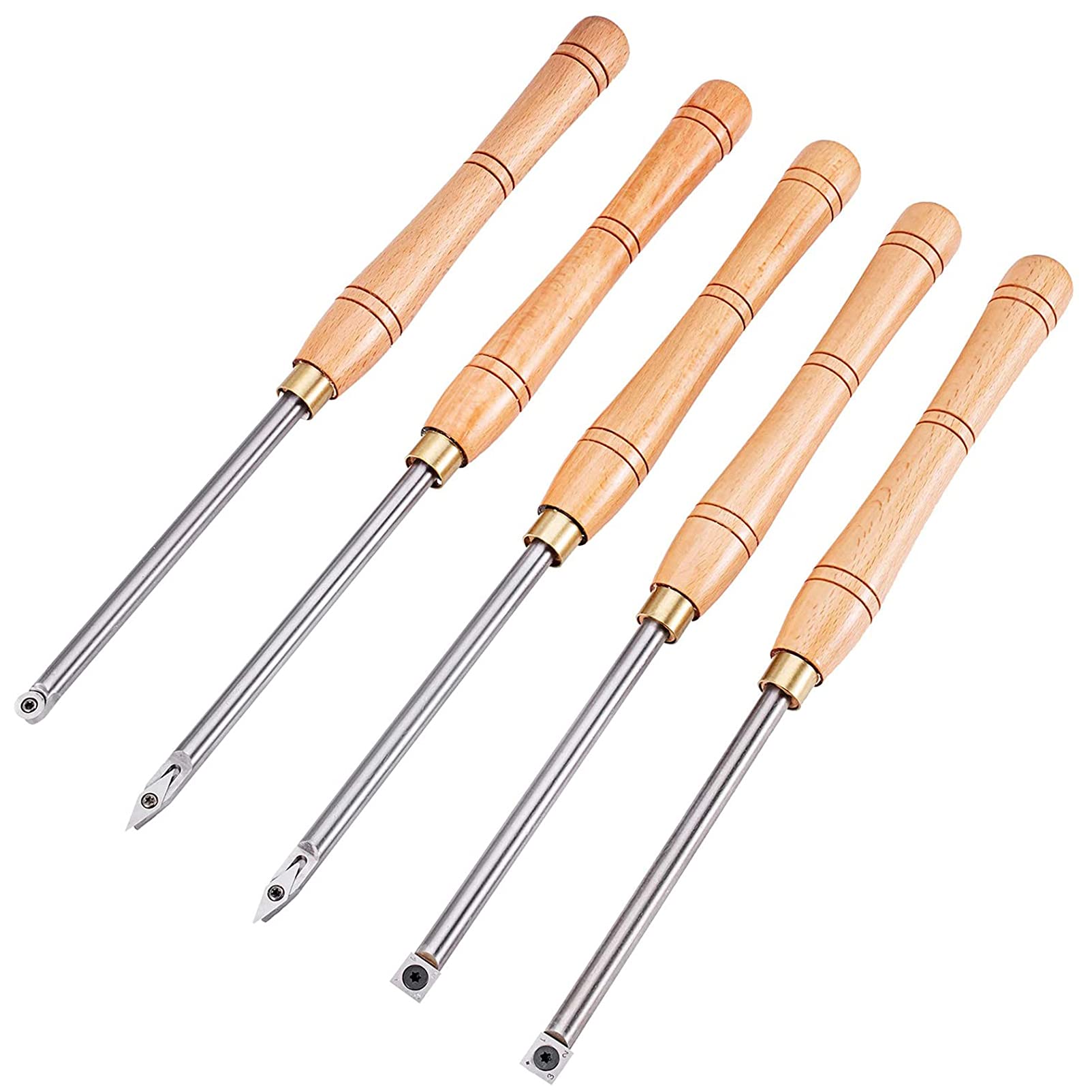 Premium 5-Piece Carbide Wood Lathe Turning Tools Set with Ergonomic Comfort Grip Handles - Perfect for Woodworking, DIY Crafts & Hobby Projects - Ideal for Bowl Turning, Spindle Work & Wood Carving