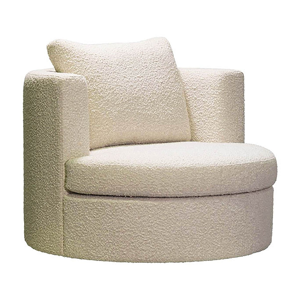 Bergman Boucle Swivel Lounge Chair - Modern Velvet Accent Chair with 360° Rotation for Living Room, Bedroom & Office - Comfortable Reading Chair with Thick Cushion and Metal Base