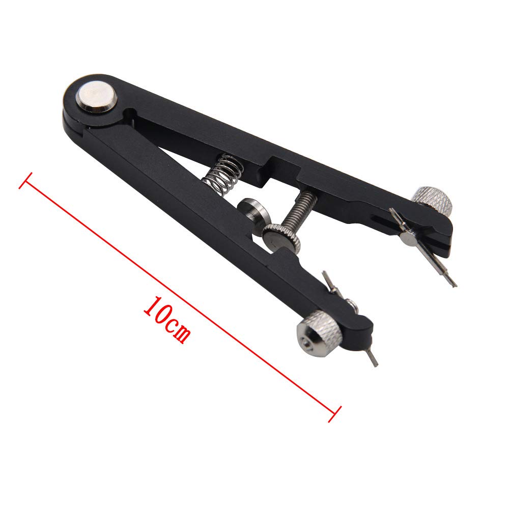 Professional Watch Spring Bar Tool Kit - Watch Repair Tool with Ear Pliers, V-Shaped Watch Strap & 6 Needles - Black Watch Band Remover for Watch Maintenance & Strap Replacement (Ideal for Watch Enthusiasts & Jewelers)