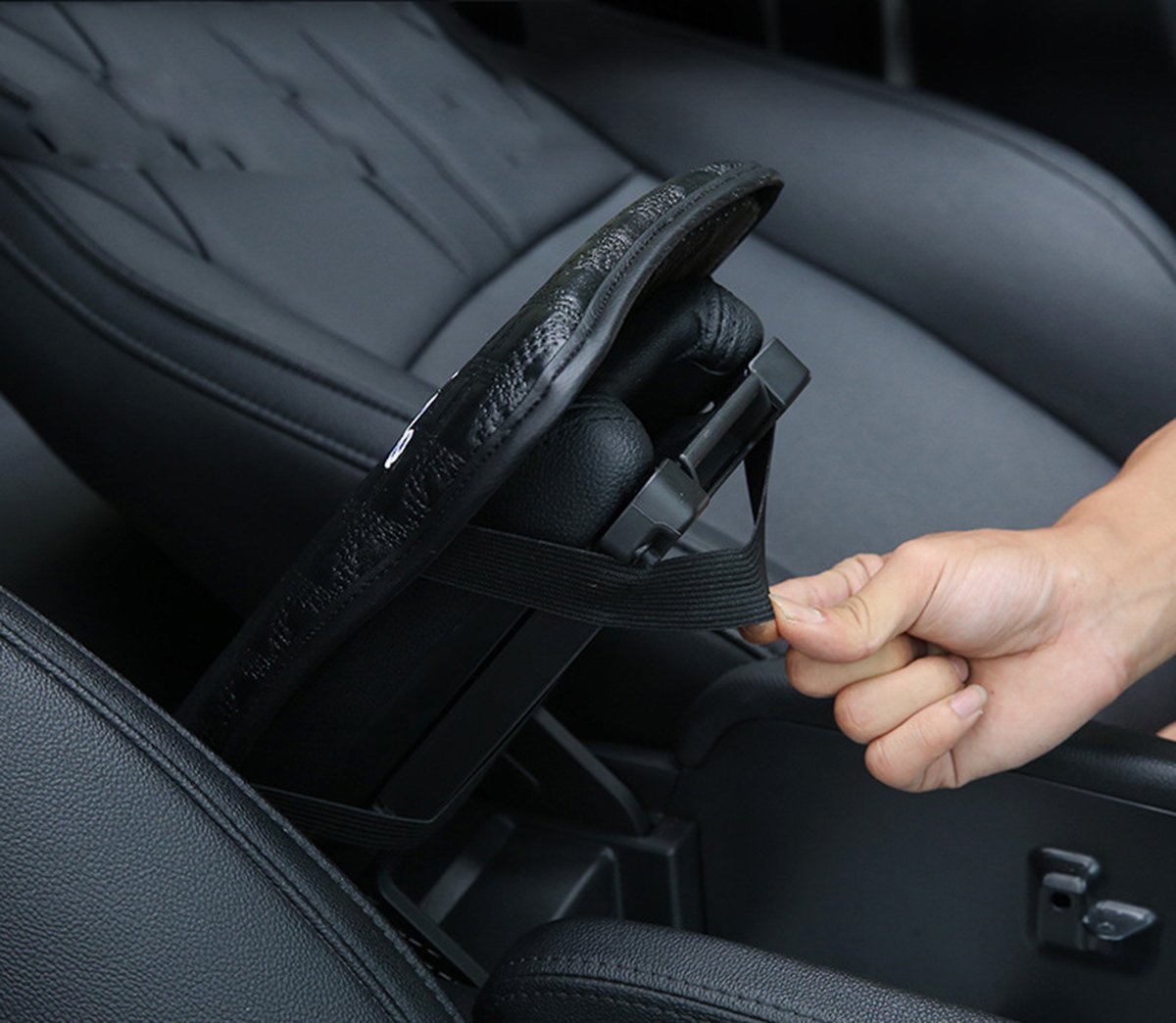 Universal PU Leather Car Center Console Cover Pad - Auto Armrest Cushion Protector for Comfort & Style (Black) | Perfect for Long Drives, Road Trips & Daily Commutes
