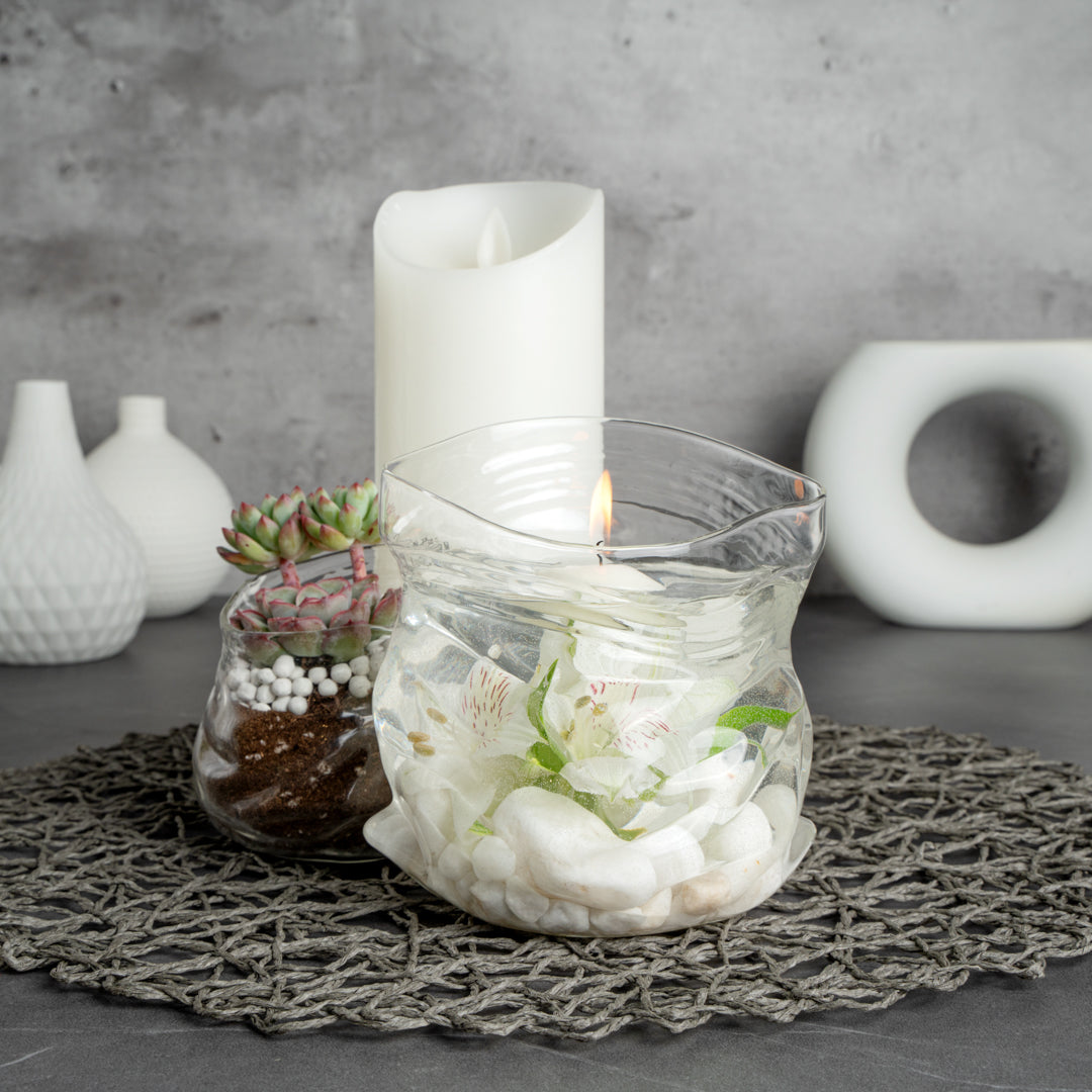 22 oz Round Clear Glass Unzipped Bag Bowl - 4.75
