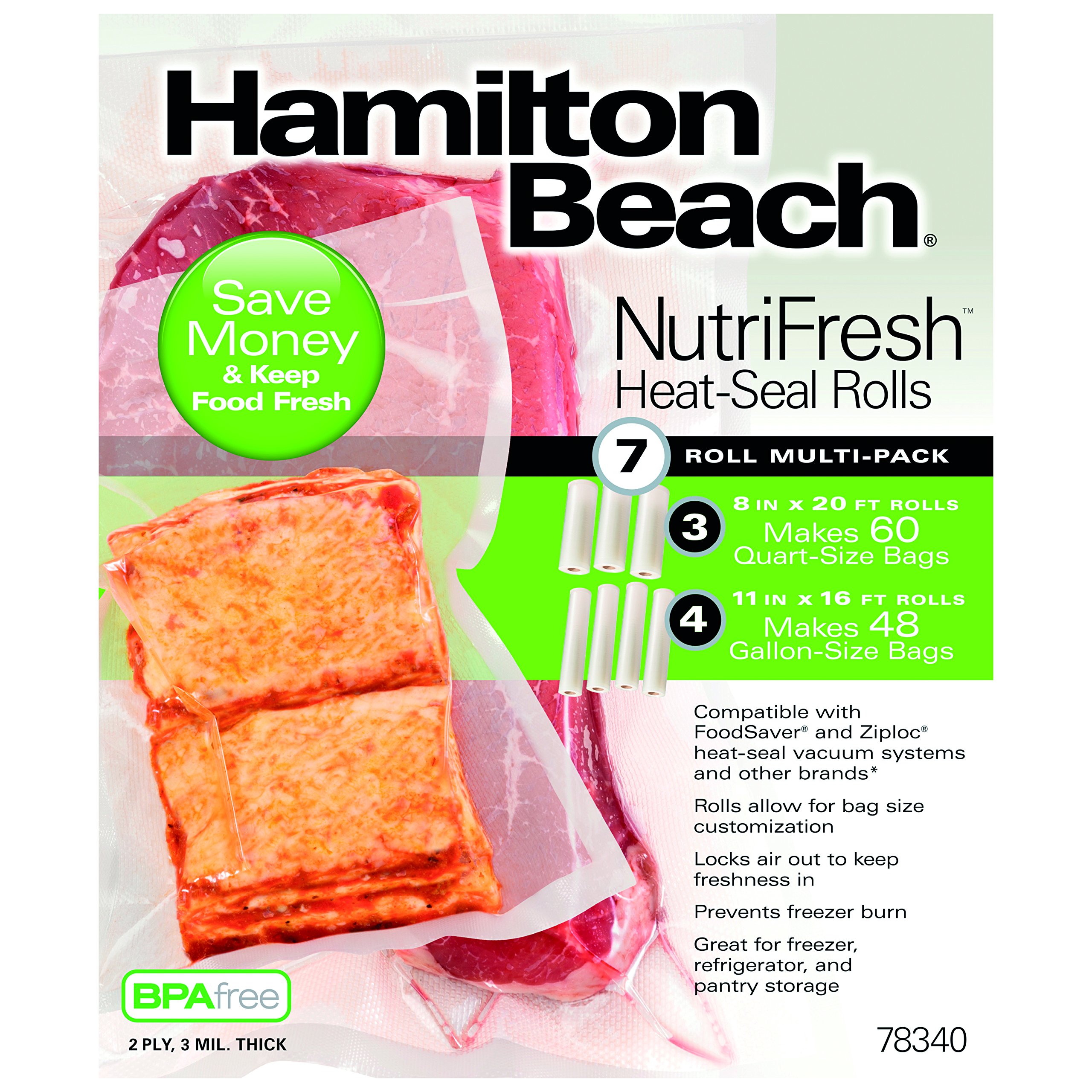 Hamilton Beach Vacuum Sealer Machine with (3) 8