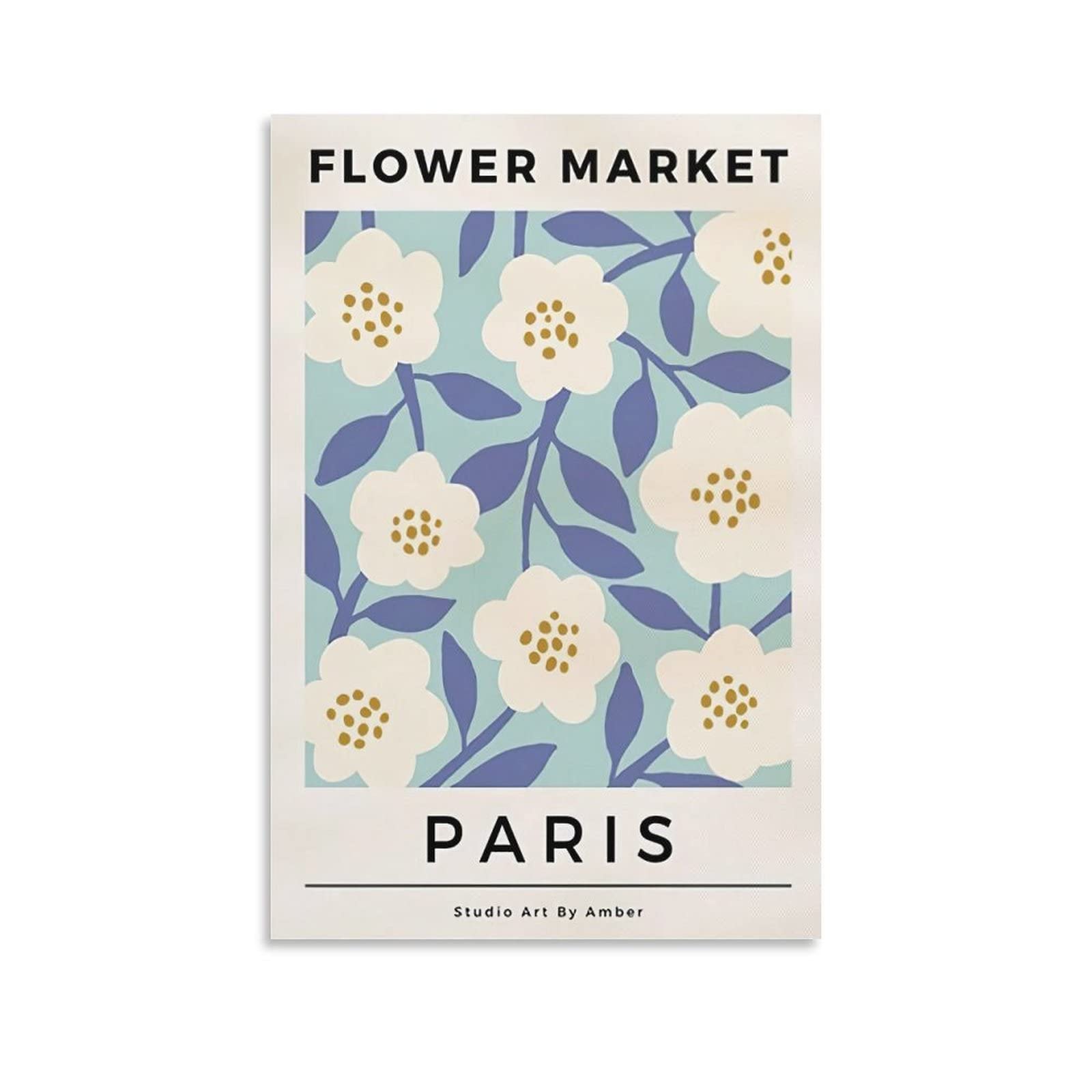 Flower Market Art Posters Set of 2 - 8x12 Inch (20x30cm) Wall Decor Prints for Bedroom, Living Room & Office - Vintage Botanical Wall Art for Home Decoration