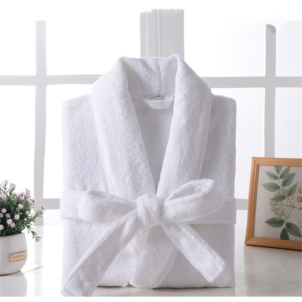 Premium Cotton Long Absorbent Terry Bath Robe for Men - Lightweight Kimono Style Towel Bathrobe, Sleepwear & Dressing Gown (Dark Blue, Size Large) - Perfect for Spa, Lounge & Post-Shower Comfort