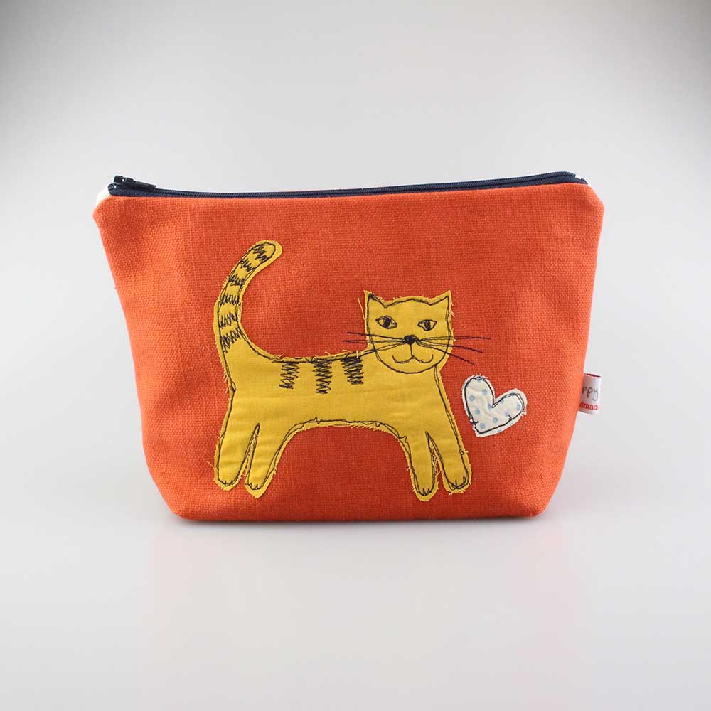 Stylish Cat Embroidered Makeup Bag for Women - Perfect for Travel, Gym & Everyday Use