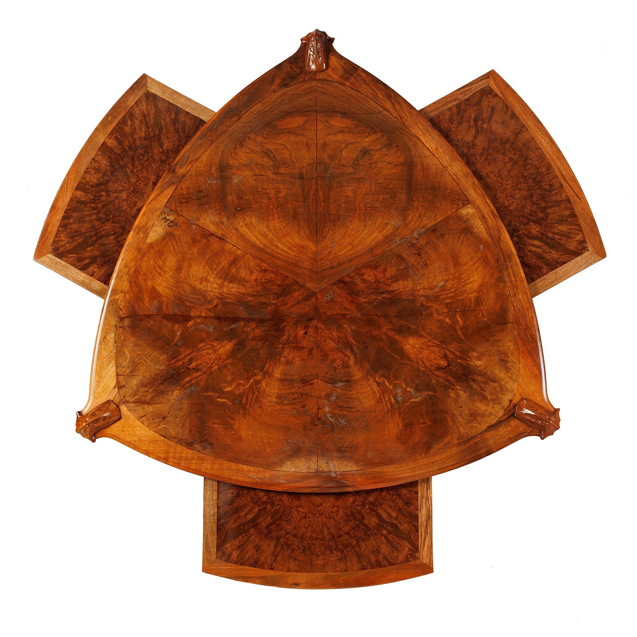 Lucien Lévy Dhurmer Expandable Two-Tier Card Table - Solomon Seal Design - Perfect for Game Nights, Dining & Small Space Living