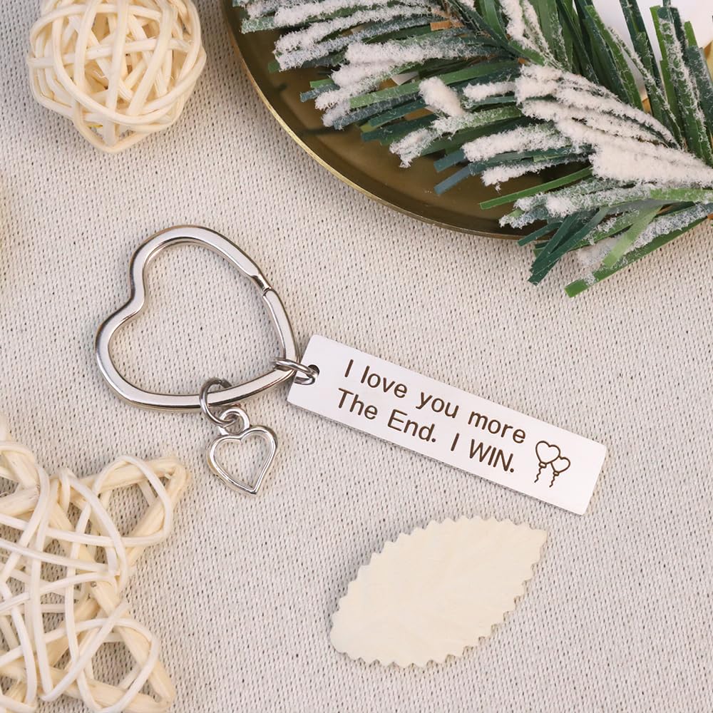 Valentine's Day Gifts for Him & Her - Romantic Couple Keychains for Boyfriend, Girlfriend, Husband & Wife - 'I Love You' & 'Love You More' Engraved Keyrings - Perfect Anniversary, Wedding & Relationship Gifts for Couples - Use for Keys, Bags & Everyday Carry
