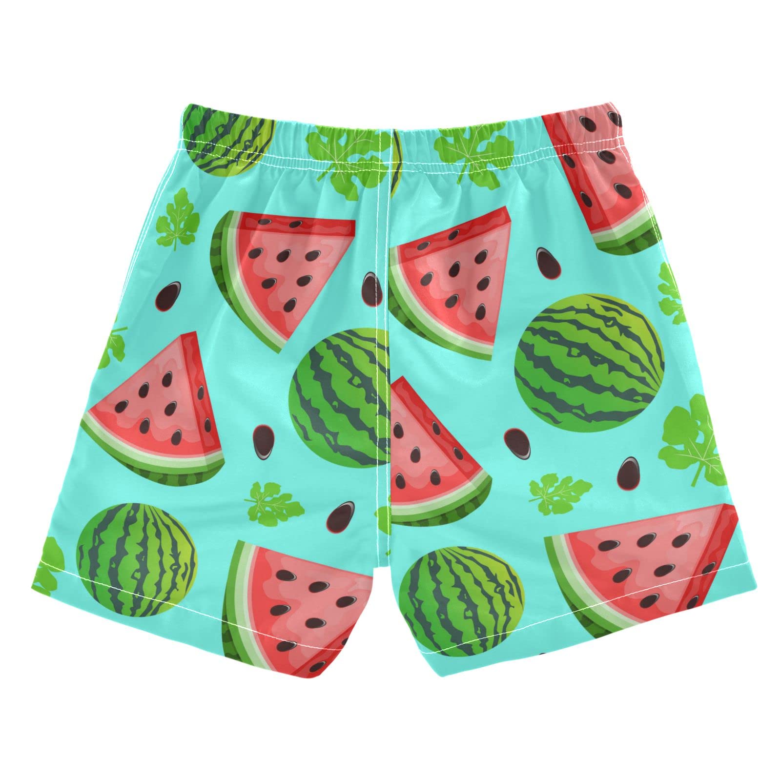 Boys' Watermelon Print Swim Trunks - Toddler 3T Palm Leaf Swimwear for Summer Beach & Pool | Quick-Dry Bathing Suits for Kids