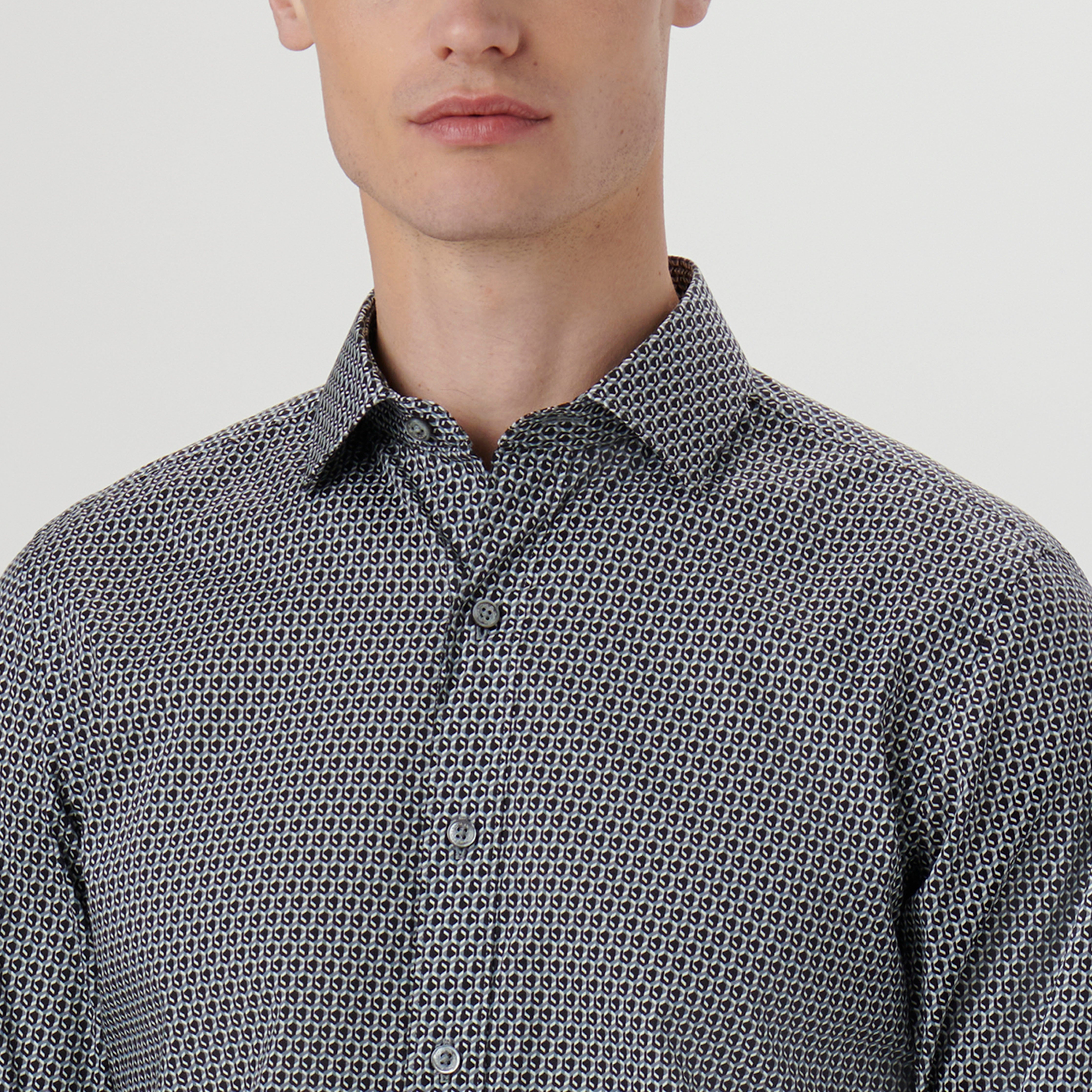 Stylish Axel Geometric Print Shirt for Men - Trendy Casual & Party Wear - Perfect for Date Nights, Office, and Social Events