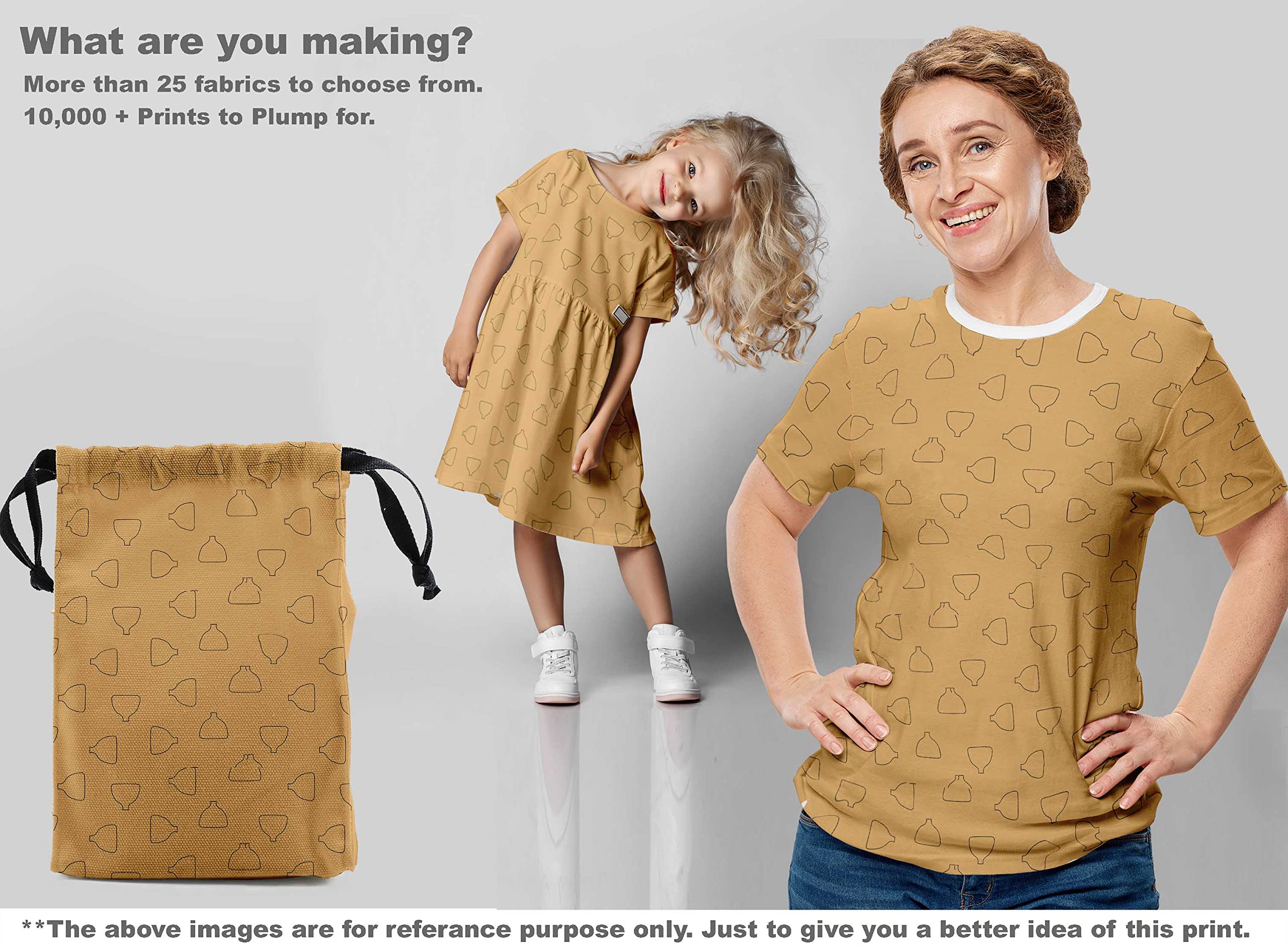 Premium 100% Cotton Poplin Fabric - Light Brown Floral Print, 56 Inch Wide for DIY Clothing, Quilting & Home Decor | Perfect for Dresses, Curtains, Table Runners & Craft Projects