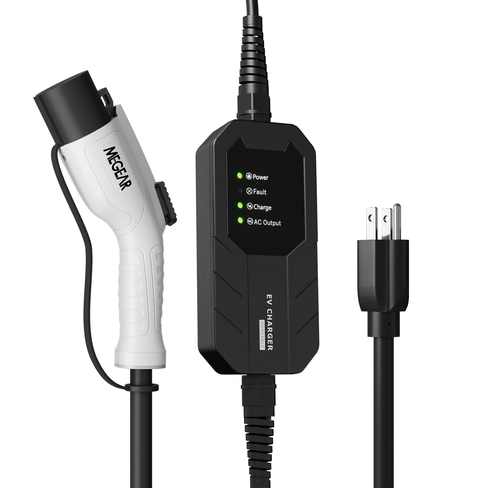 Level 1 EV Charger 16 Amp 25FT Cable - Portable J1772 Electric Vehicle Charger with NEMA 5-15 Plug - Perfect for Home, Office & Travel Charging