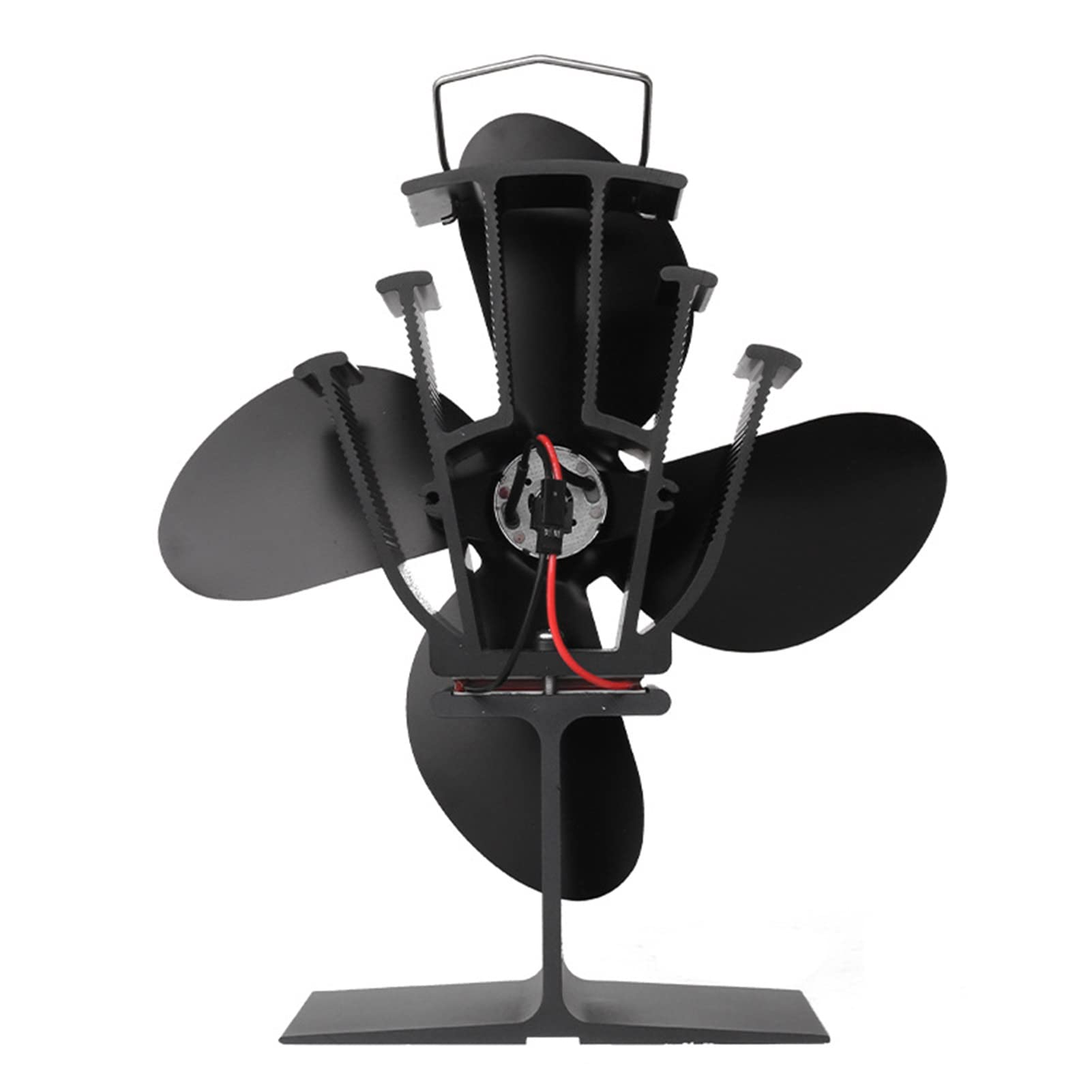 DYK&NX 4-Blade Silent Heat Powered Stove Fan - Large Airflow Wood Burner Fan for Fireplace, Log Burner & Stove - Eco-Friendly Heating Accessory for Home, Cabin & Camping Use