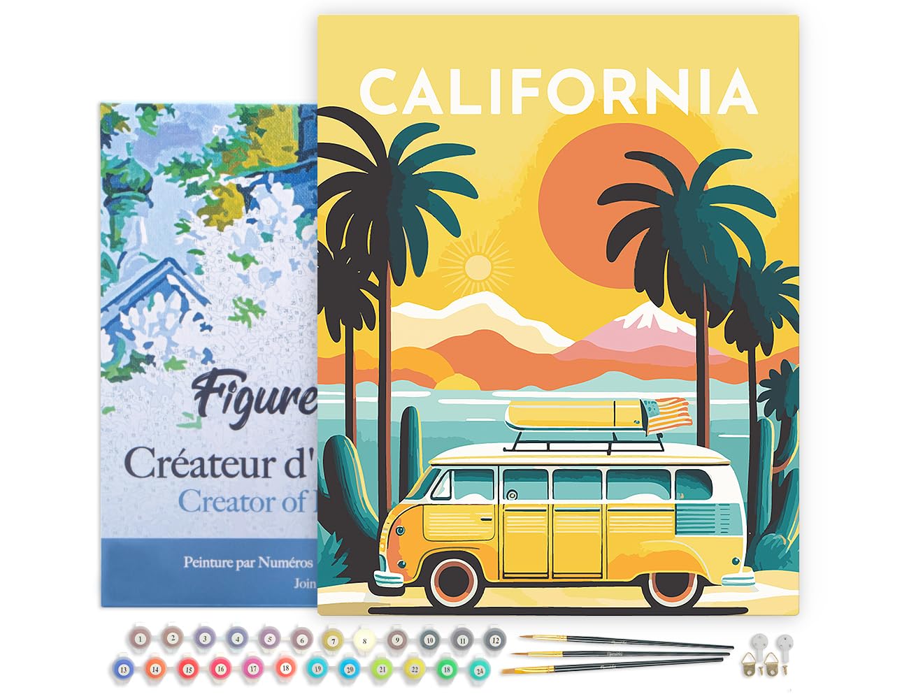 California Travel Poster Paint by Numbers Kit for Adults - 16