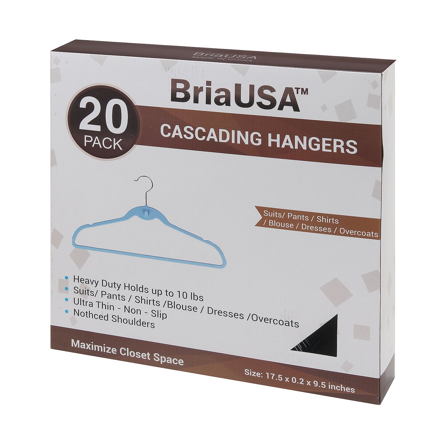 Prettyia Cascade Hangers - 20 Pack Black Steel Swivel Hooks for Closet Organization | Slim, Sturdy Space-Saving Design | Perfect for Hanging Clothes, Scarves, Belts & Accessories in Bedroom, Closet or Retail Store