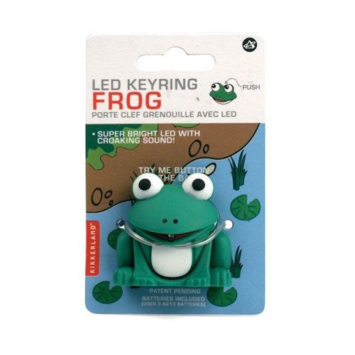 Kikkerland LED Frog Keychain Light - Bright Mini Flashlight for Keys, Purse, Backpack - Perfect for Nighttime Safety, Camping, Hiking, and Emergency Use