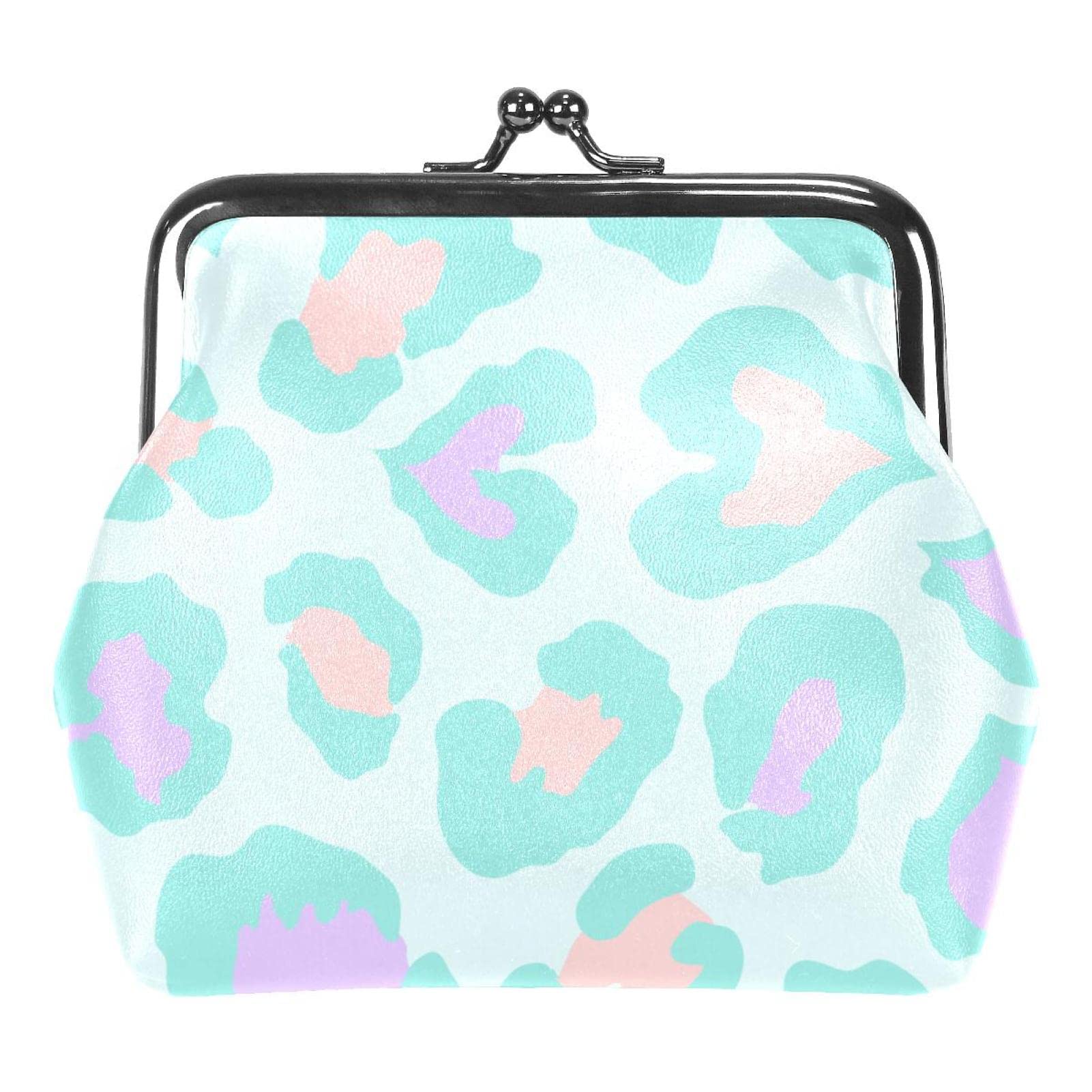 Vintage Heart Shaped Leopard Print Turquoise Coin Purse - Mini Wallet & Small Pouch Bag for Women - Perfect Gift for Valentine's Day, Birthday & Special Occasions - Ideal for Parties, Travel & Everyday Use