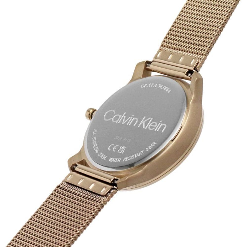 Calvin Klein Rose Gold Milanese Strap Unisex Watch 25200035 | Fashionable & Durable Timepiece for Men & Women | Perfect for Office, Date Night & Special Occasions