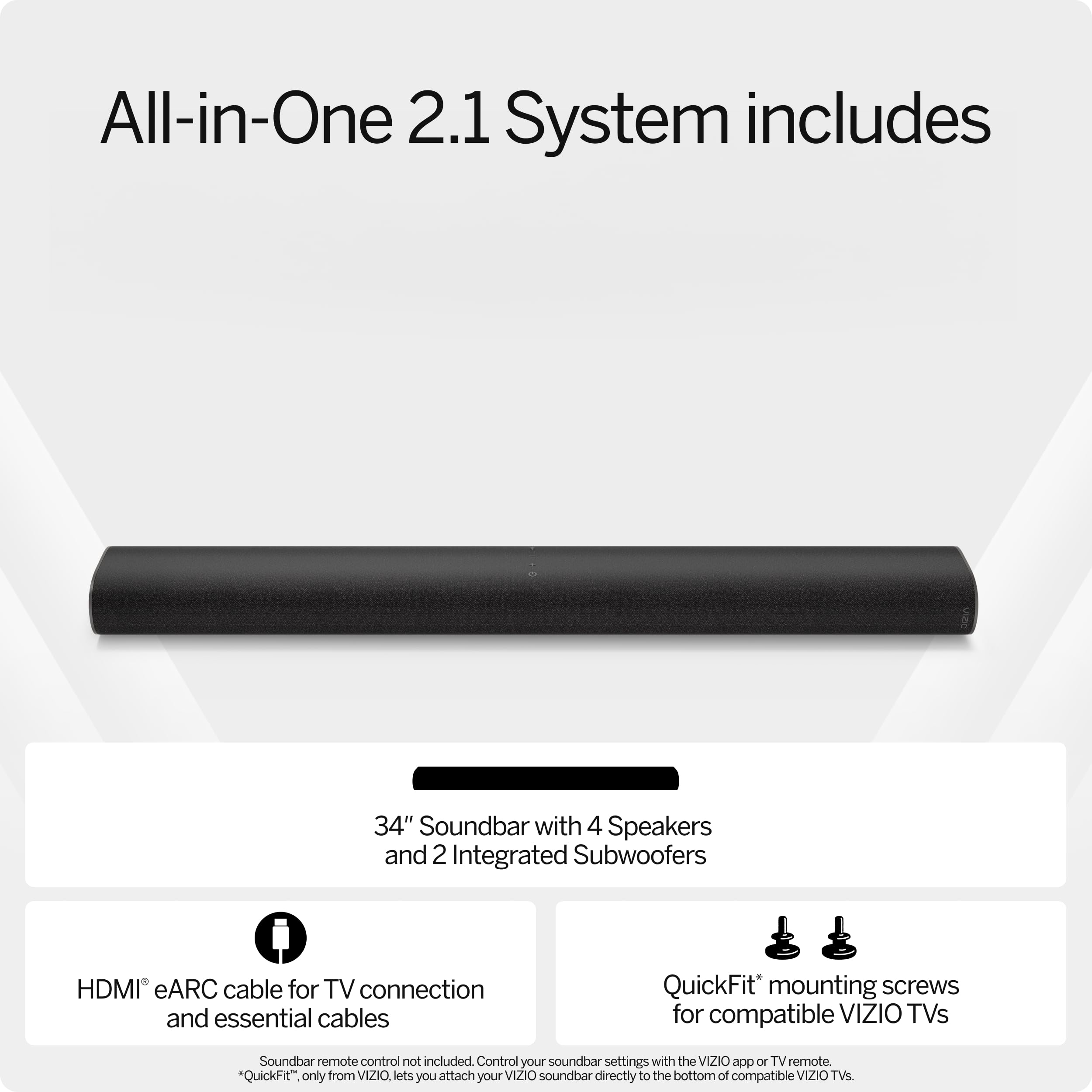 VIZIO SV210D-0806 All-in-One Soundbar with Dolby Atmos & DTS:X | Bluetooth 5.0 Wireless Speaker | Premium Home Theater Audio System (Renewed) - Perfect for Movies, Gaming & Music Streaming