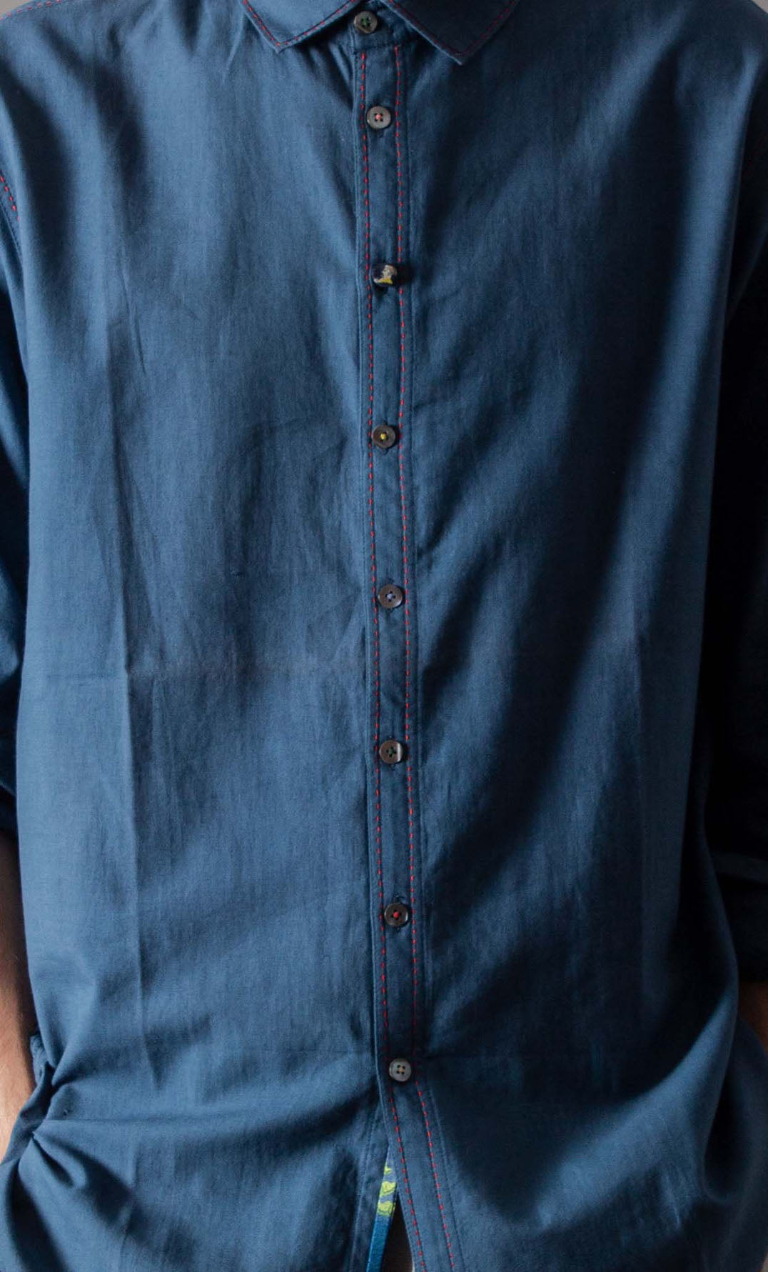 Premium Cotton Men's Shirt - Breathable Comfort Fit Casual Button Down Shirt in Dark Navy Blue | Office Wear, Business Casual & Weekend Outfits