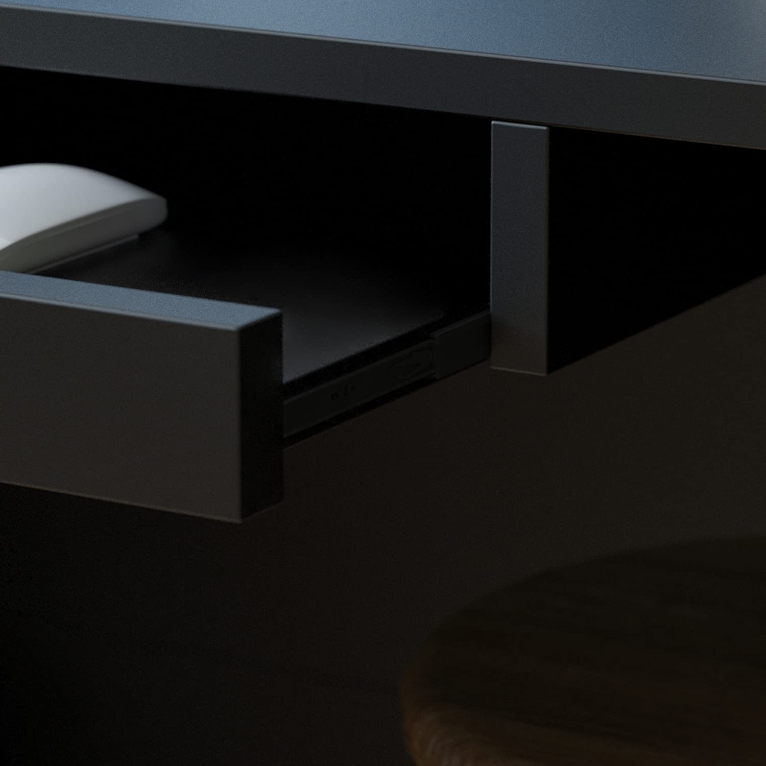 Homsee L-Shaped Reception Desk with Storage Cabinet & Hutch - Black Office Desk with Lockable Drawer, Keyboard Tray & Counter | Perfect for Small Business, Home Office & Professional Workspaces