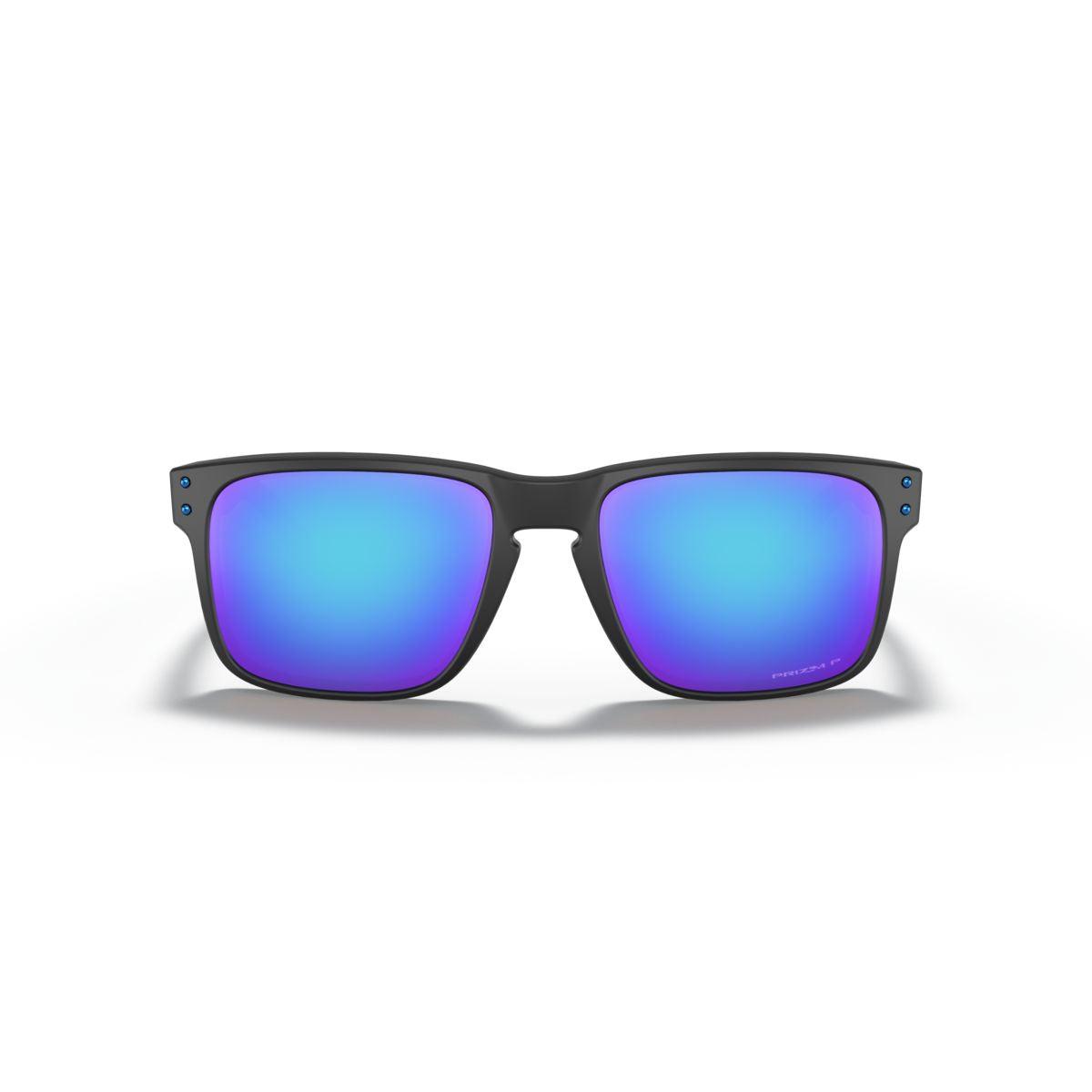 Oakley Holbrook Sunglasses - Matte Black Frame with Prizm Sapphire Polarized Lenses (0OO9244) | Low Bridge Fit for Comfort | Perfect for Driving, Outdoor Sports & Everyday Wear