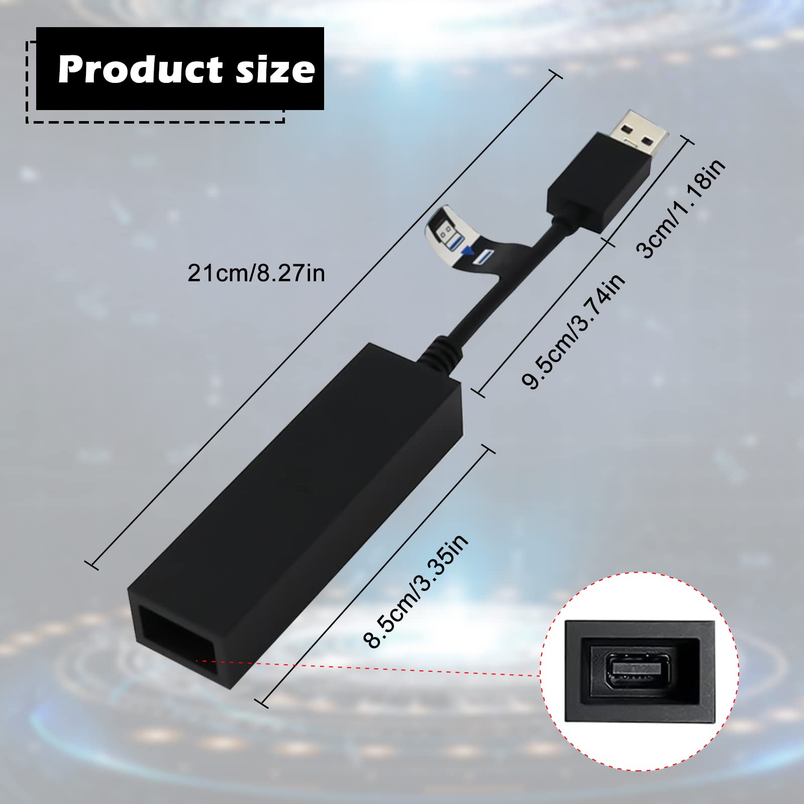 Nizirioo PS5 VR Camera Adapter - Compatible with PS4 Camera to PS5 Console for PS VR Gaming | Seamless VR Experience for Immersive Play | Perfect for PS5 VR Headset & Accessories | Black