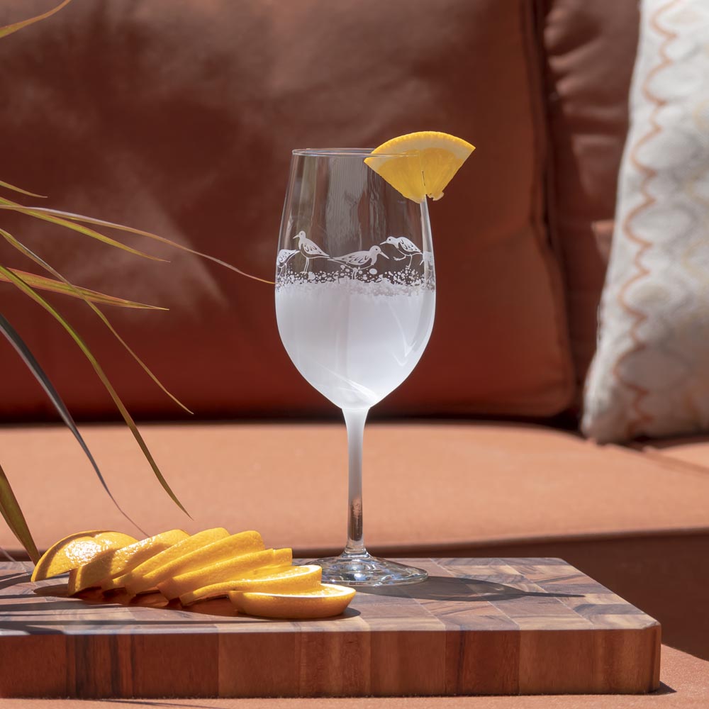 Premium Sandpiper 18oz All Purpose Wine Glasses Set of 4 - Stemless Wine Tumblers for Red, White, Rosé & Cocktails - Perfect for Dinner Parties, Weddings & Home Entertaining