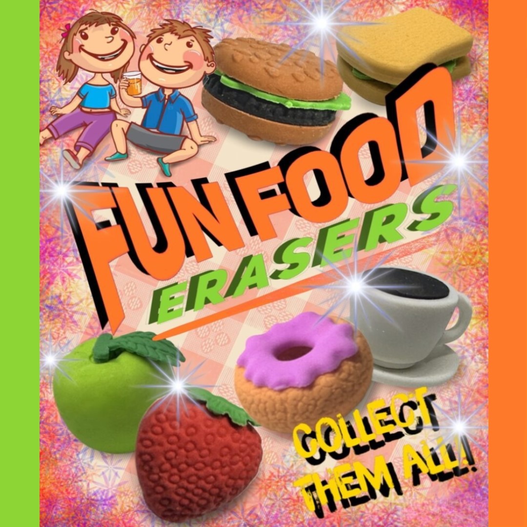 Fun Food Erasers Set - 12 Pcs Realistic Mini Erasers for Kids, School Supplies & Office Use - Perfect for Pencil Toppers, Gifts & Classroom Rewards