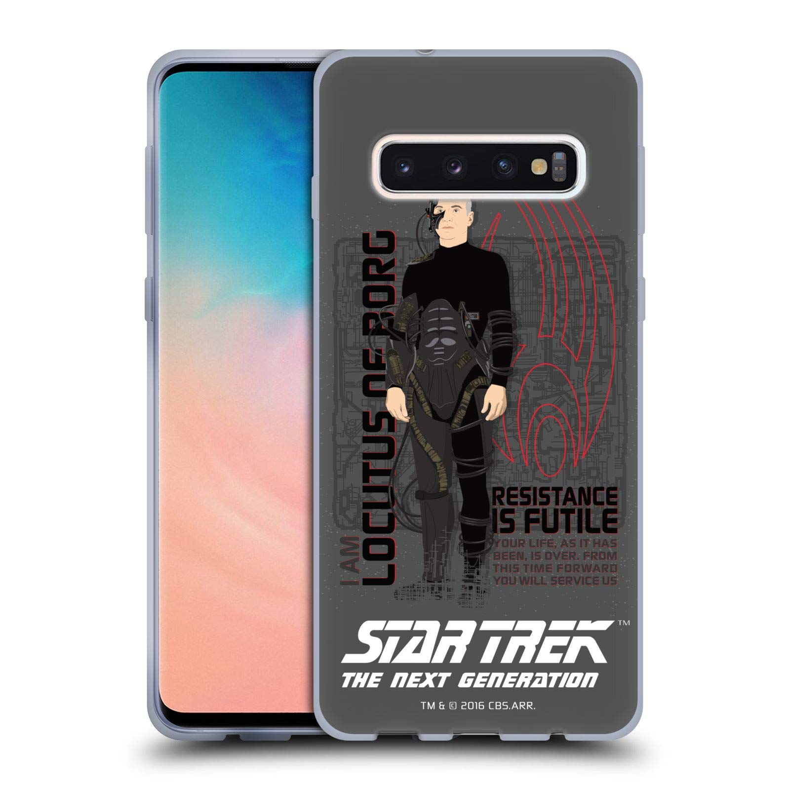 Head Case Designs Officially Licensed Star Trek Locutus of Borg TNG Soft Gel Case for Samsung Galaxy S10 - Durable Protection for Fans & Collectors