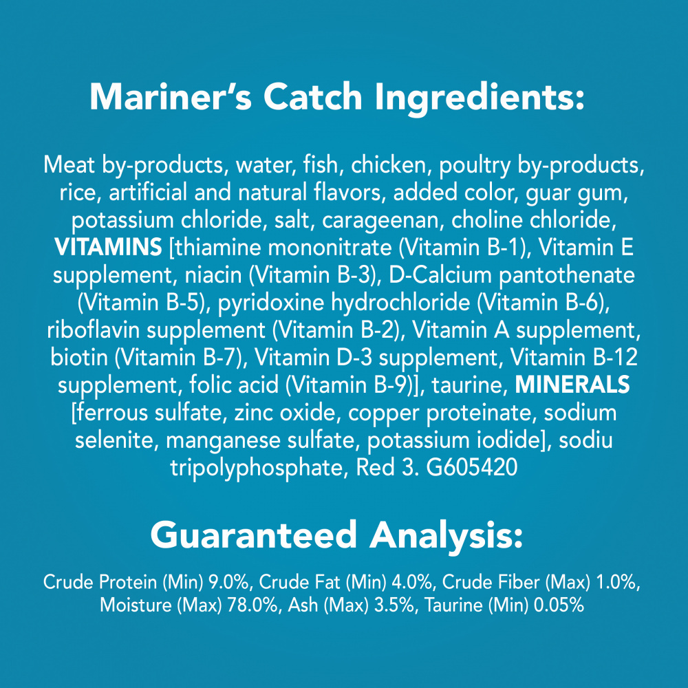 Friskies Pate Mariners Catch Canned Cat Food - Grain-Free Wet Cat Food with Real Fish, High Protein for Adult Cats - Perfect for Mealtime & Indoor Cats