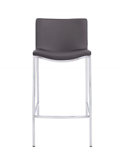 Modern Grey Dominic Stool - Adjustable Height Bar Stool for Kitchen, Dining & Home Office - Comfortable Seating with Sturdy Metal Base - Perfect for Breakfast Nook, Counter or Workspace